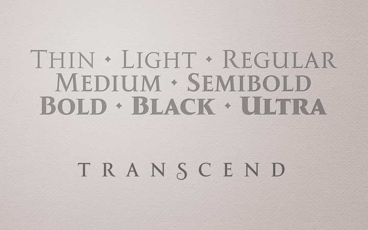 Beispiel einer Transcend Thin-Schriftart